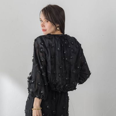 フラワー刺繍チュールジャケット | Viaggio Blu (Women)/ビアッジョ