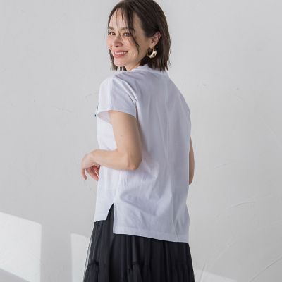 ジオメトリックスカーフ付きカットソー≪セットアップ対応／洗濯