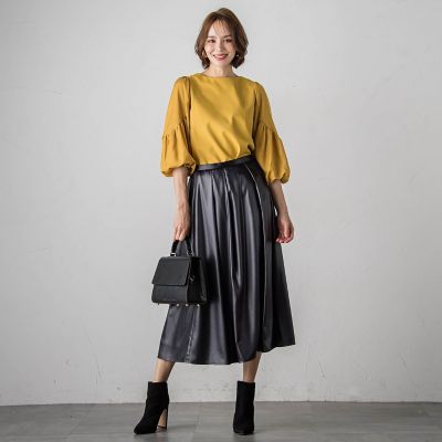 【ＷＥＢ限定カラーあり】デザインスリーブブラウスライクプルオーバー≪洗濯機で洗える≫