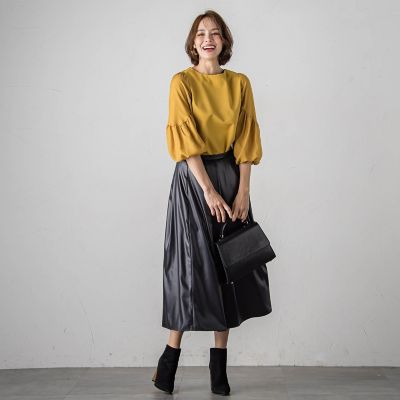【ＷＥＢ限定カラーあり】デザインスリーブブラウスライクプルオーバー≪洗濯機で洗える≫