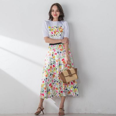 フラワープリントTシャツ≪洗濯機で洗える≫ | Viaggio Blu
