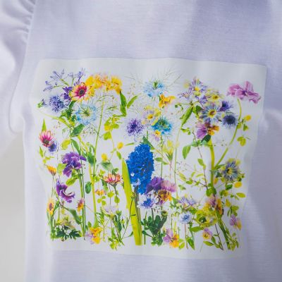 フラワープリントＴシャツ≪洗濯機で洗える≫