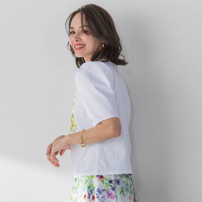 フラワープリントＴシャツ≪洗濯機で洗える≫