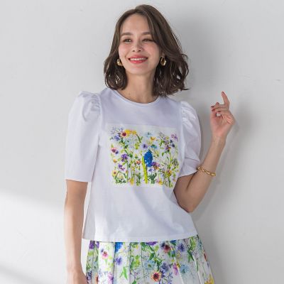 定番のお歳暮 フラワープリントTシャツ≪洗濯機で洗える≫ | Blu Viaggio トップス