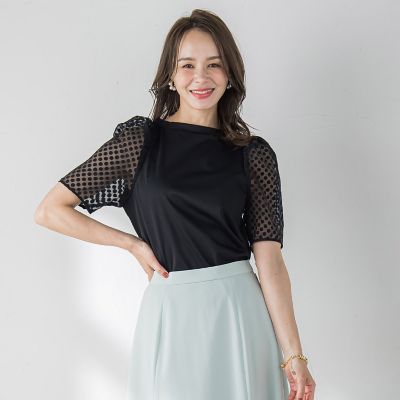 Viaggio Blu (Women)/ビアッジョブルー オパールドットカットソー≪手洗い可能≫
