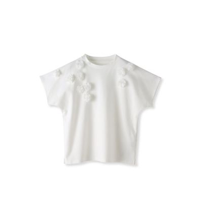 フラワーモチーフカットソー≪手洗い可能≫
