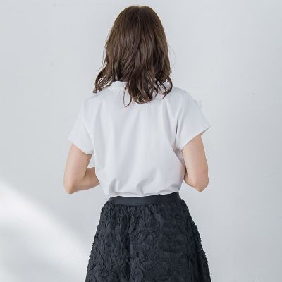 フラワーモチーフカットソー≪手洗い可能≫