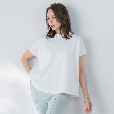 バックフラワーレースカットソー≪手洗い可能≫