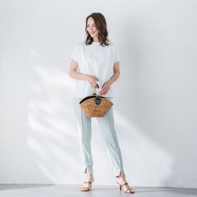 バックフラワーレースカットソー≪手洗い可能≫