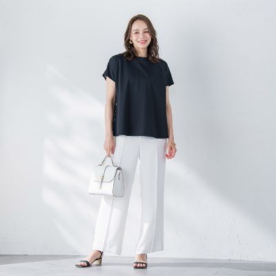 バックフラワーレースカットソー≪手洗い可能≫