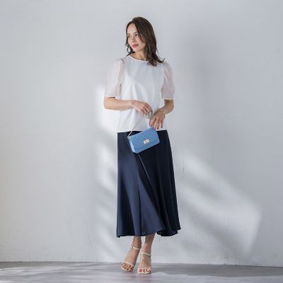 シアースリーブカットソー≪手洗い可能≫