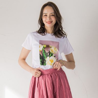 Viaggio Blu (Women)/ビアッジョブルー フォトプリントＴシャツ≪洗濯機で洗える≫