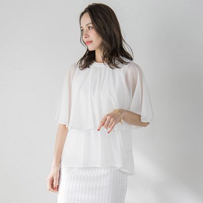 シフォンケーププルオーバー≪洗濯機で洗える≫