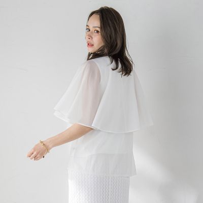 シフォンケーププルオーバー≪洗濯機で洗える≫