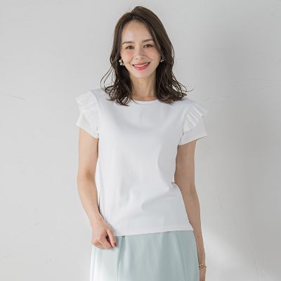 【ＷＥＢ限定】袖フリルカットソー≪洗濯機で洗える≫