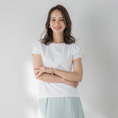 【ＷＥＢ限定】袖フリルカットソー≪洗濯機で洗える≫