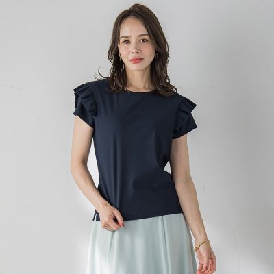 【ＷＥＢ限定】袖フリルカットソー≪洗濯機で洗える≫