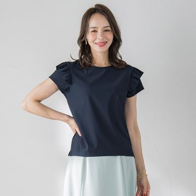 【ＷＥＢ限定】袖フリルカットソー≪洗濯機で洗える≫