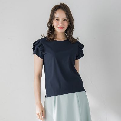 【ＷＥＢ限定】袖フリルカットソー≪洗濯機で洗える≫