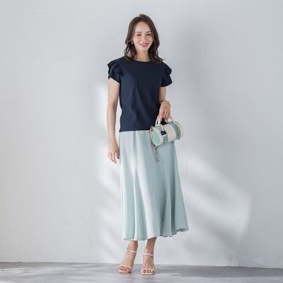 【ＷＥＢ限定】袖フリルカットソー≪洗濯機で洗える≫