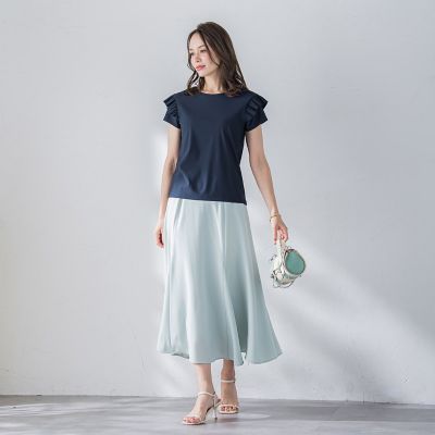 【ＷＥＢ限定】袖フリルカットソー≪洗濯機で洗える≫