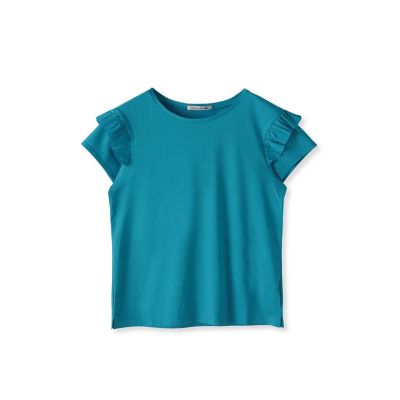 【ＷＥＢ限定】袖フリルカットソー≪洗濯機で洗える≫
