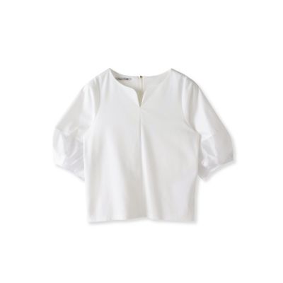 【SALE】Viaggio Blu (Women)/ビアッジョブルー シアードッキングポンチカットソー&#8810;洗濯機で洗える&#8811; 01ホワイト トップス【三越伊勢丹/公式】