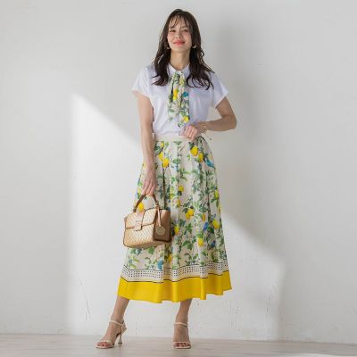 MARK & LONA レモン柄フード付きベスト　スカートセット レモンスカーフ付きカットソー | Viaggio Blu (Women)/ビアッジョ