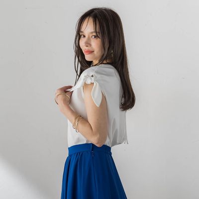 袖リボンカットソー | Viaggio Blu (Women)/ビアッジョブルー | 三越