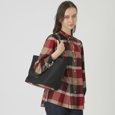 パーシャルクレストブリッジチェックナイロントート | BLUE LABEL