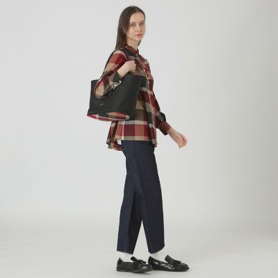 パーシャルクレストブリッジチェックナイロントート | BLUE LABEL