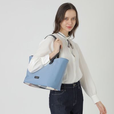 パーシャルクレストブリッジチェックナイロントート | BLUE LABEL