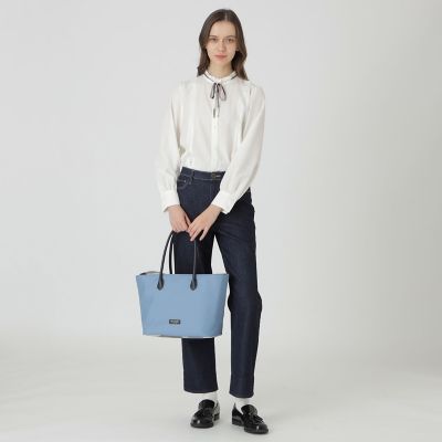 パーシャルクレストブリッジチェックナイロントート | BLUE LABEL