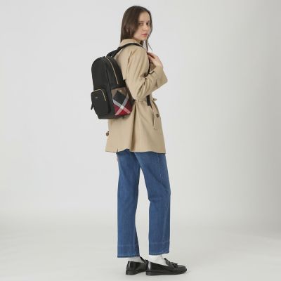 パーシャルクレストブリッジチェックナイロンバックパック | BLUE