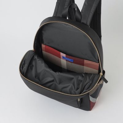 パーシャルクレストブリッジチェックナイロンバックパック | BLUE