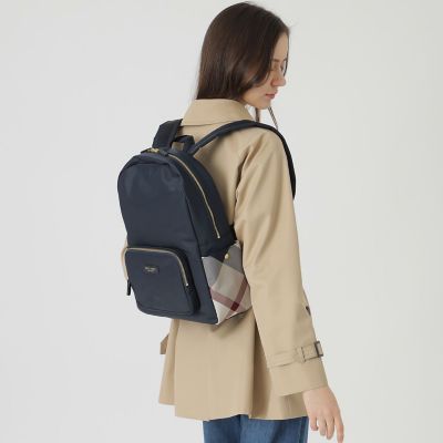 パーシャルクレストブリッジチェックナイロンバックパック | BLUE