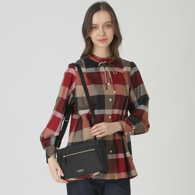 パーシャルクレストブリッジチェックナイロンミニショルダー | BLUE