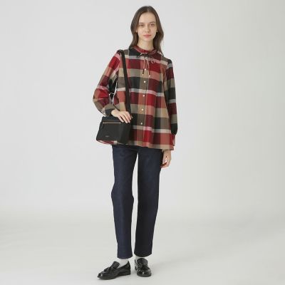 パーシャルクレストブリッジチェックナイロンミニショルダー | BLUE