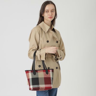 クレストブリッジチェックロゴプリントトート | BLUE LABEL