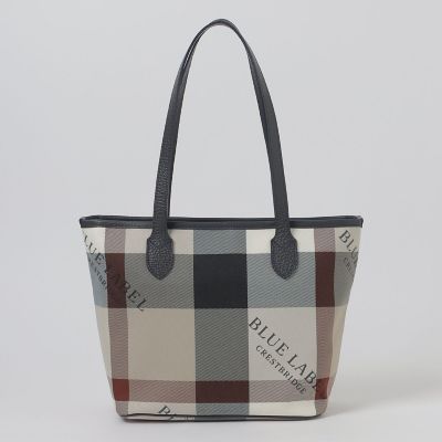 クレストブリッジチェックロゴプリントトート | BLUE LABEL
