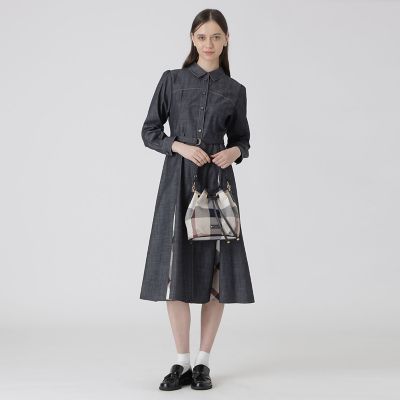 『MORE』コラボ クレストブリッジチェックキャンバスミニコロン BLUE LABEL / BLACK LABEL CRESTBRIDGE｜クレストブリッジチェック
