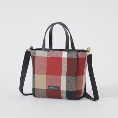 クレストブリッジチェックキャンバススクエアミニトート | BLUE LABEL