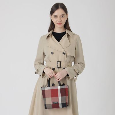 クレストブリッジチェックキャンバススクエアミニトート | BLUE LABEL