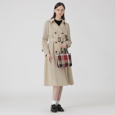 クレストブリッジチェックキャンバススクエアミニトート | BLUE LABEL