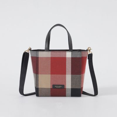 クレストブリッジチェックキャンバススクエアミニトート | BLUE LABEL
