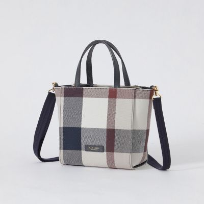 クレストブリッジチェックキャンバススクエアミニトート | BLUE LABEL