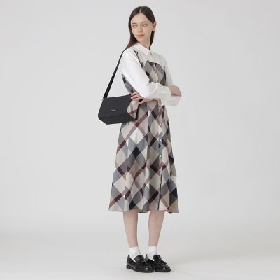 パーシャルクレストブリッジチェックPVCミニショルダー | BLUE