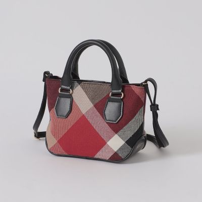 クレストブリッジチェックキャンバスミニバッグ | BLUE LABEL