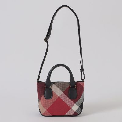 クレストブリッジチェックキャンバスミニバッグ | BLUE LABEL