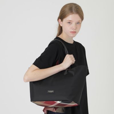 パーシャルクレストブリッジチェックナイロントート | BLUE LABEL